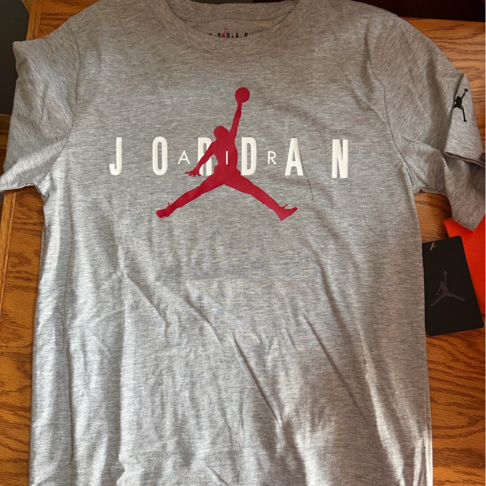 Jordan Heather Gray Tee with Red Accents